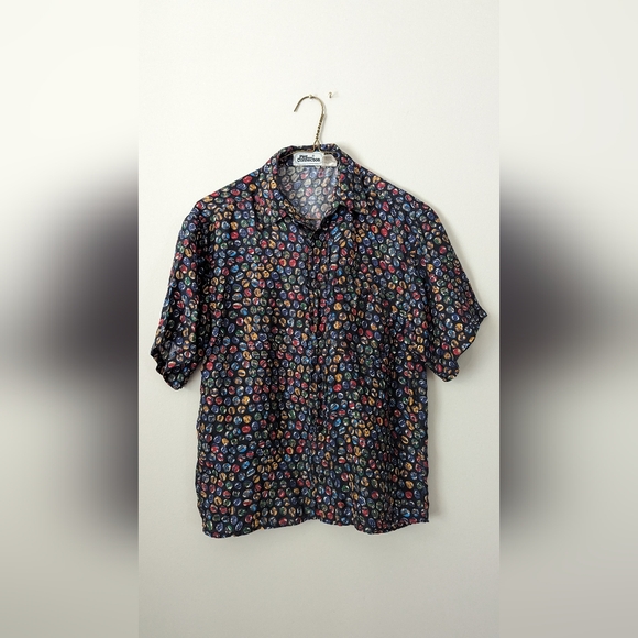 Vintage Silk button up top - Picture 1 of 5